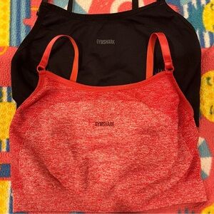 Two Gymshark Red and Black Sports Bra Bras Size Medium Two for One!  Gym Yoga